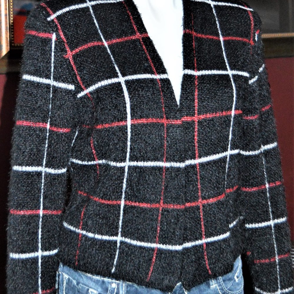 NEW AUGUST SILK WOMEN'S SMALL JACKET BLACK PLAID SOFT  $69.00 TAGGED L